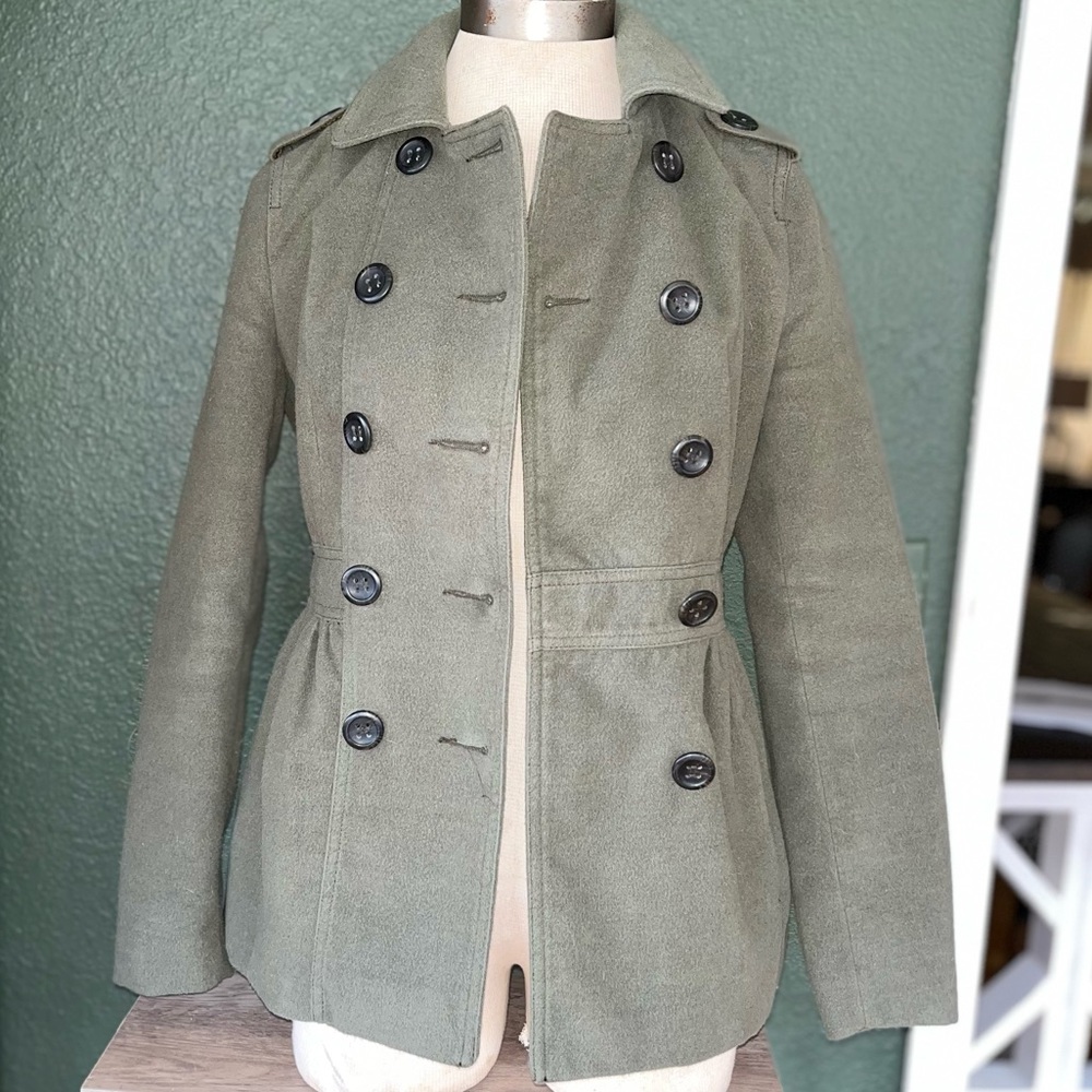 H&M Fleece Military Peacoat Green 4